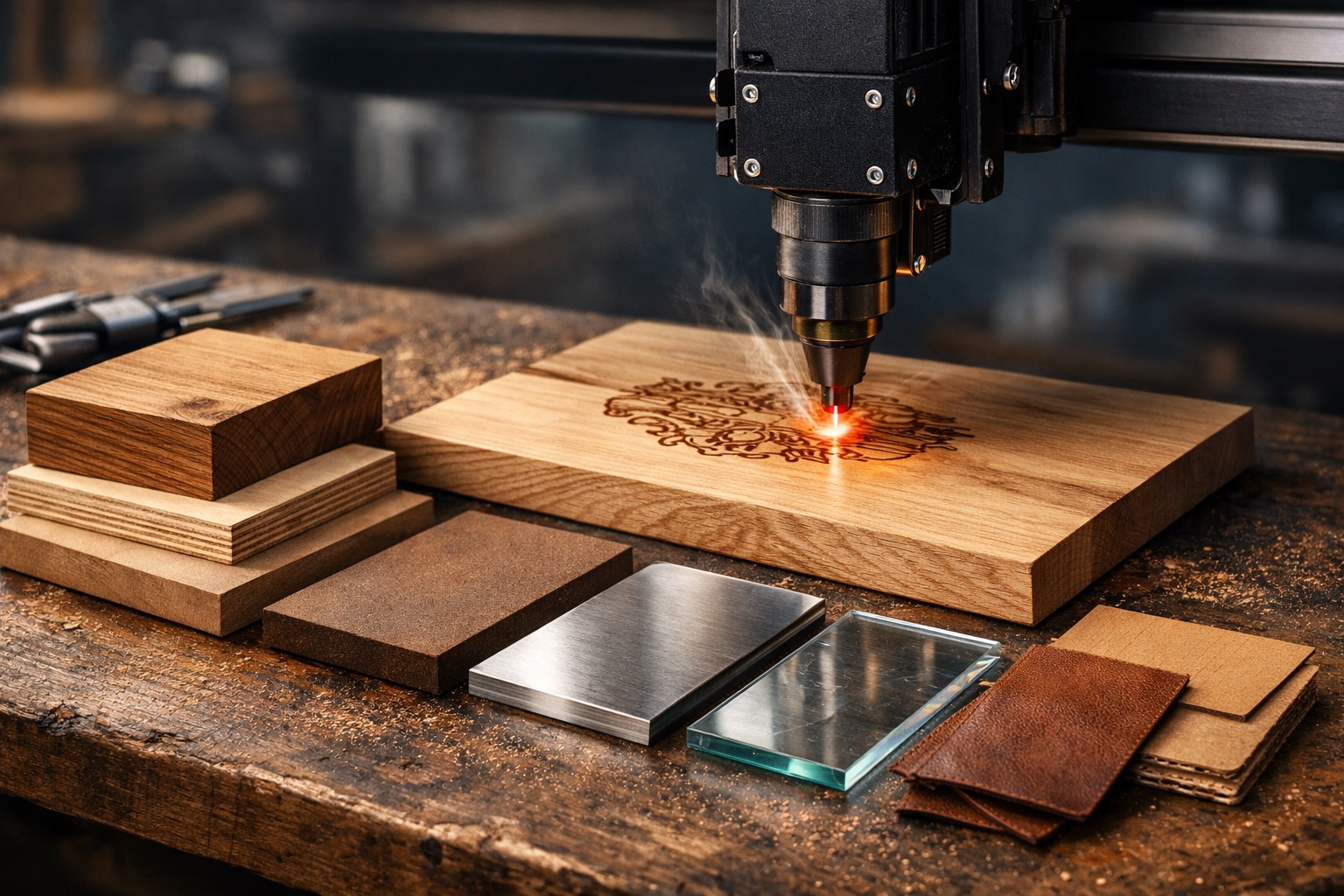 Machine de gravure laser en action